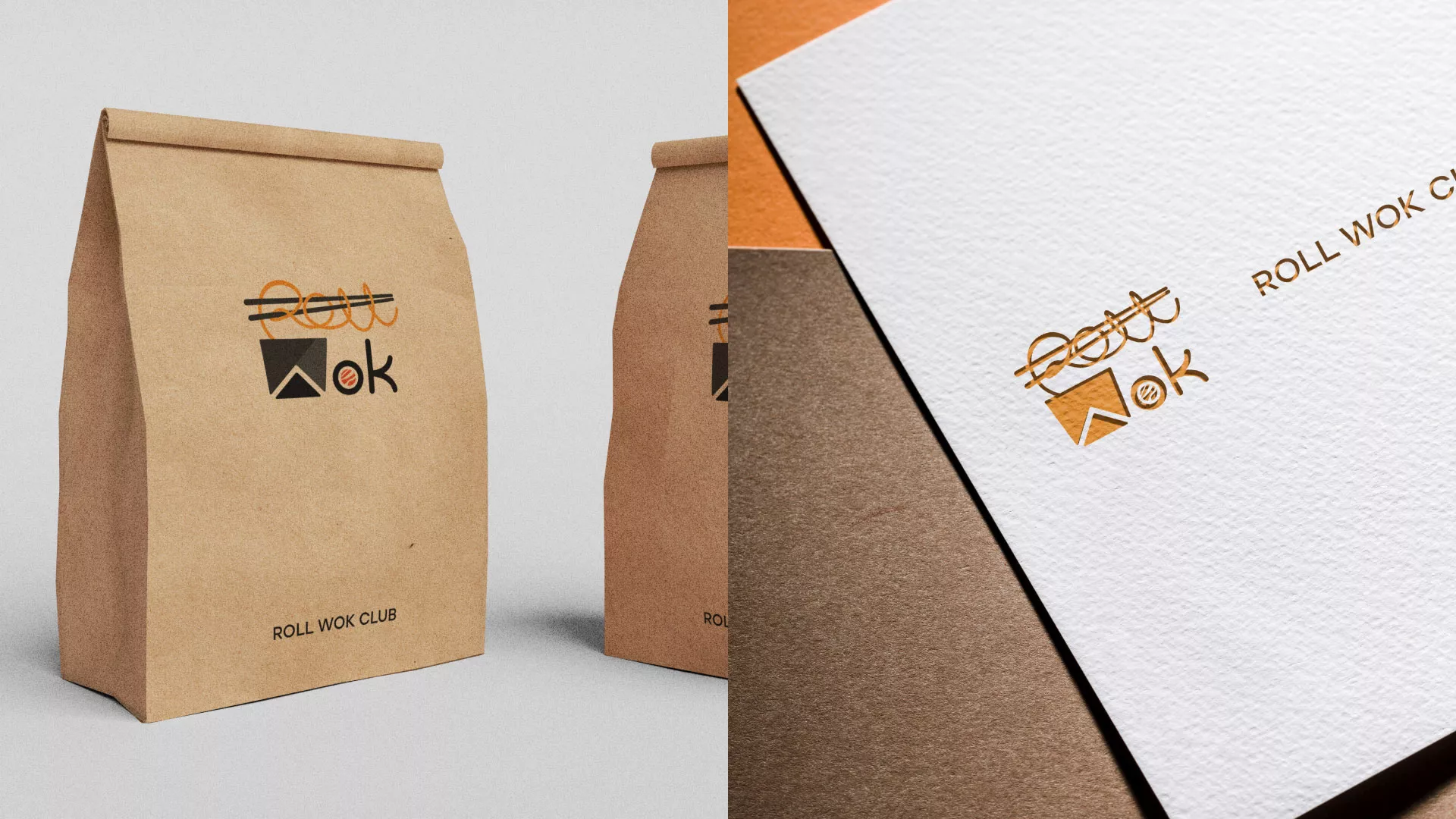 Разработка логотипа суши-бара «Roll Wok Club» в Комсомольске