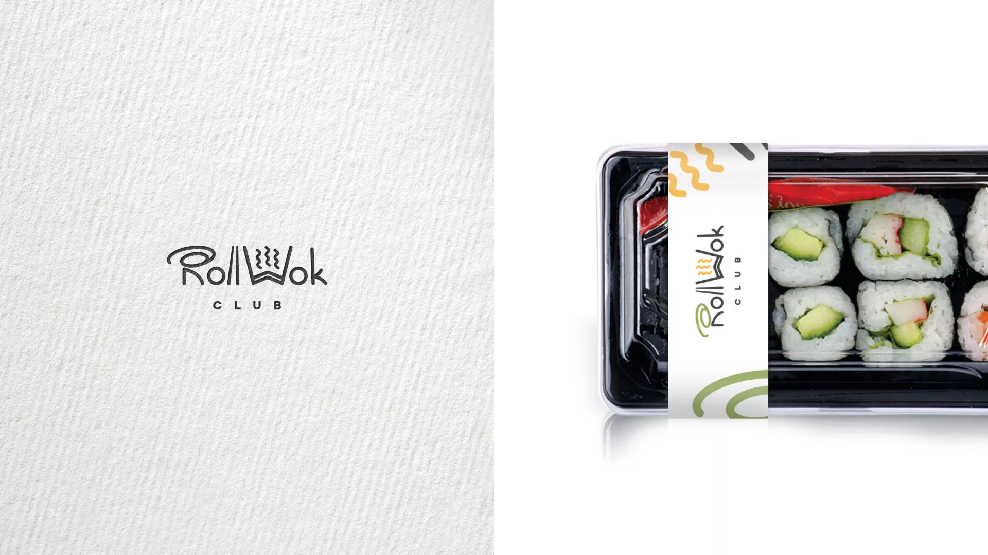 Разработка наклеек для суши-бара «Roll Wok Club» в Комсомольске